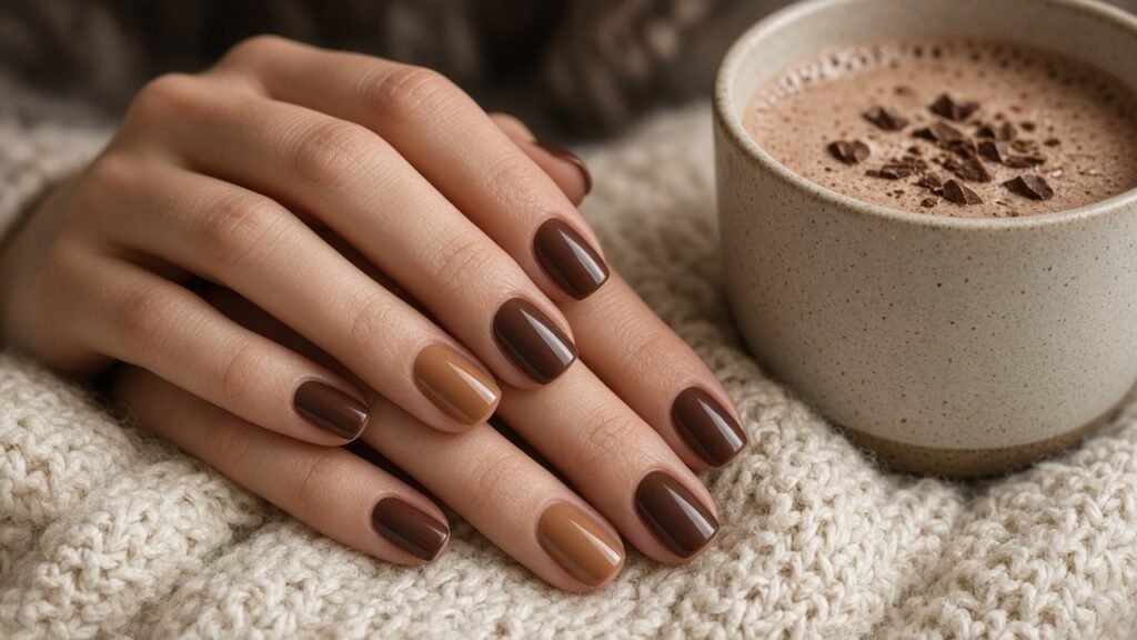 Hot Cocoa Brown - winter nail designs