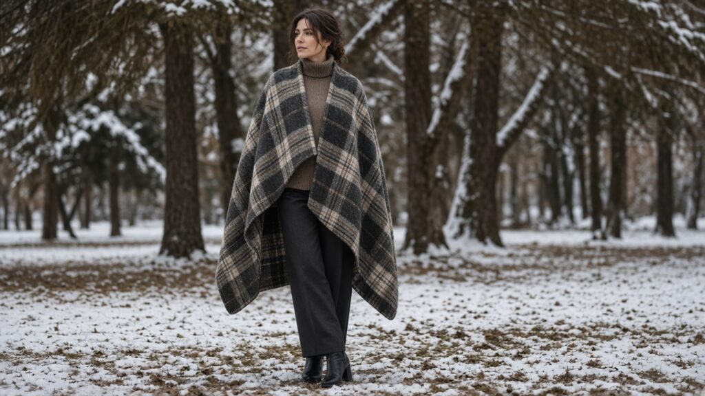 Hidden Gem: The Plaid Cape - winter outfits